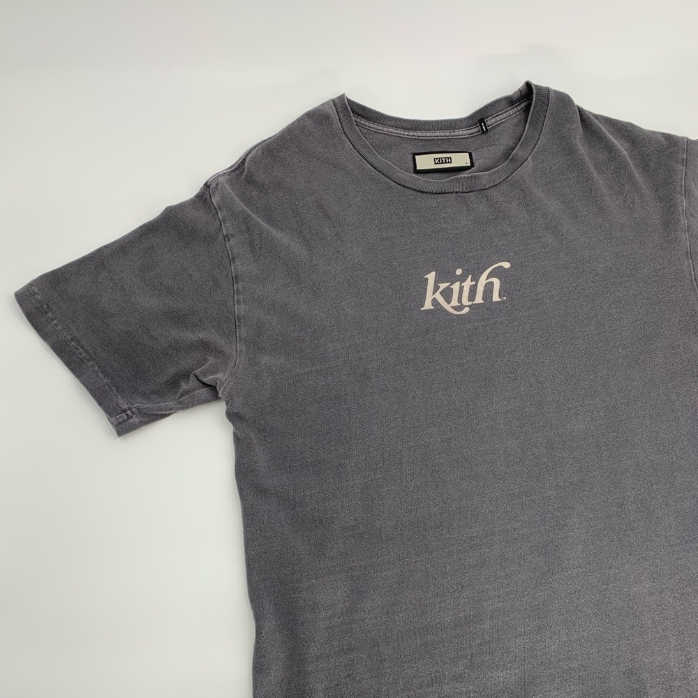 KITH Pigment Dyed Swash Logo Tee, Shark - Sz L - Picture 4 of 16